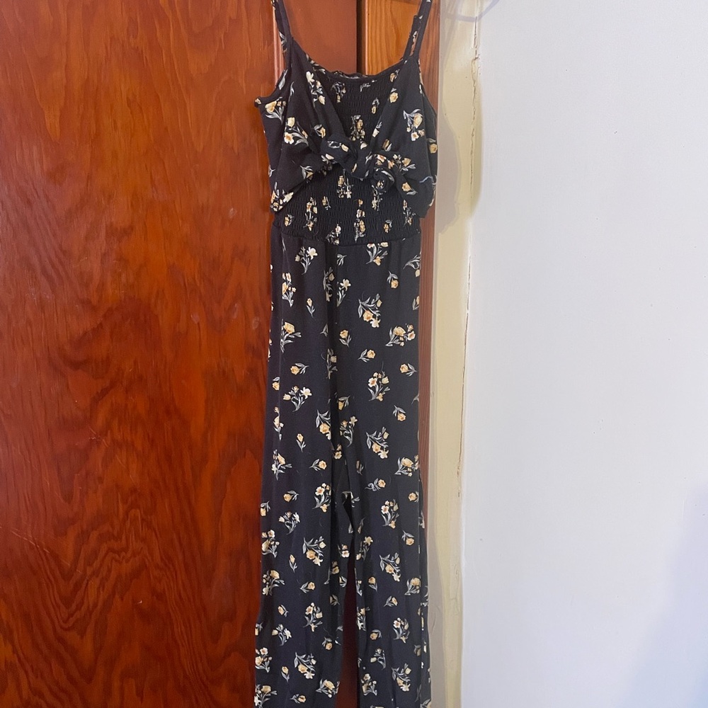 Floral Black Jumpsuit